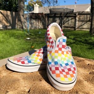 Vans Slip-On Rainbow Checkered KIDS Size 5